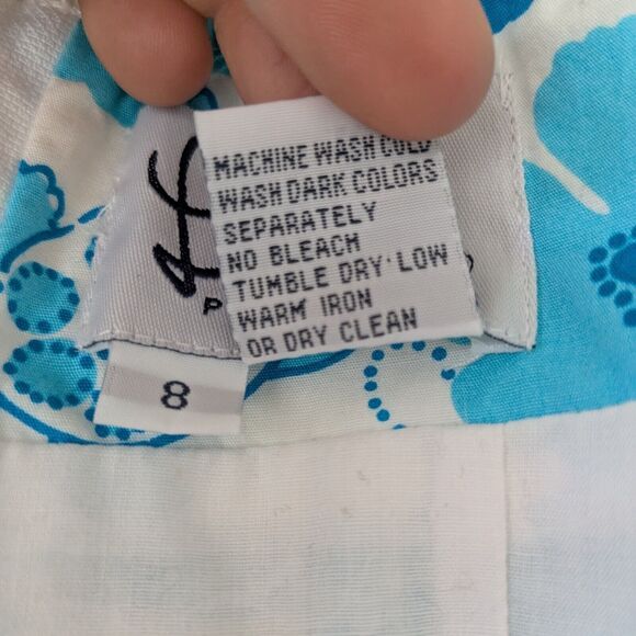 Vintage Lilly Pulitzer Dress Halter Mini 90S Y2K Tropical Floral Turtle Blue 8 - Picture 9 of 11